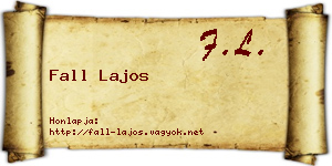 Fall Lajos névjegykártya